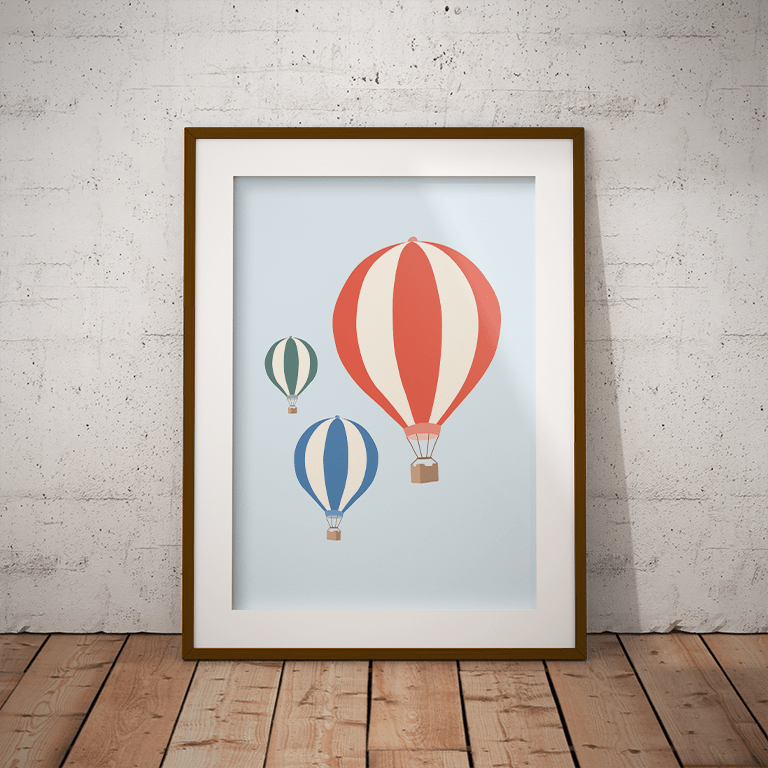 Menno van der Meer - Luchtballon - Poster (A3)